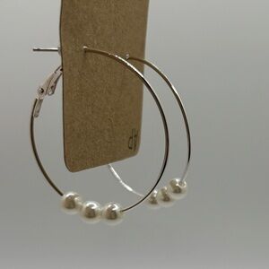 Elegant Pearl Hoop Earrings
